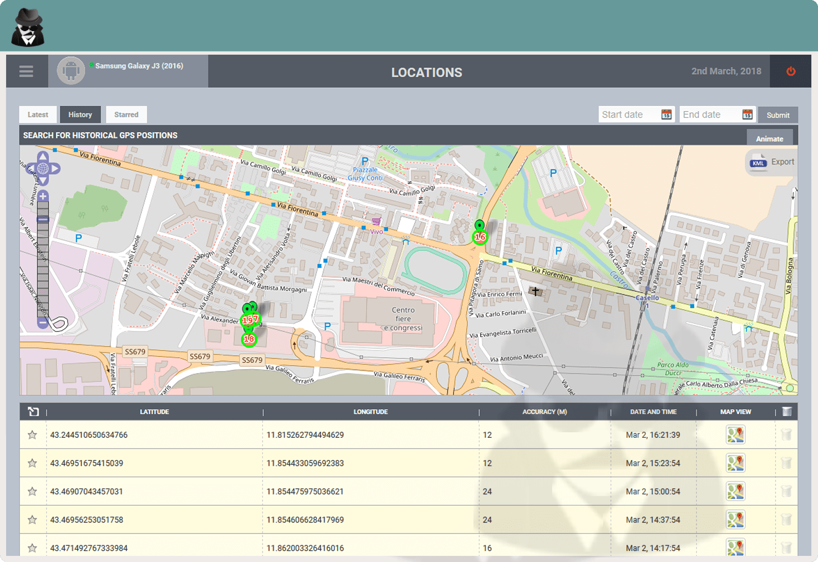 Locations GPS